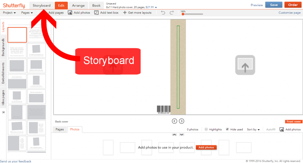 Shutterfly Screenshot Storyboard | Finding Home Blog