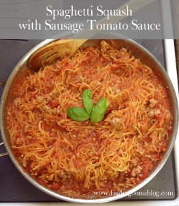 Spaghetti Squash with Sausage Tomato Sauce | Finding Home Blog
