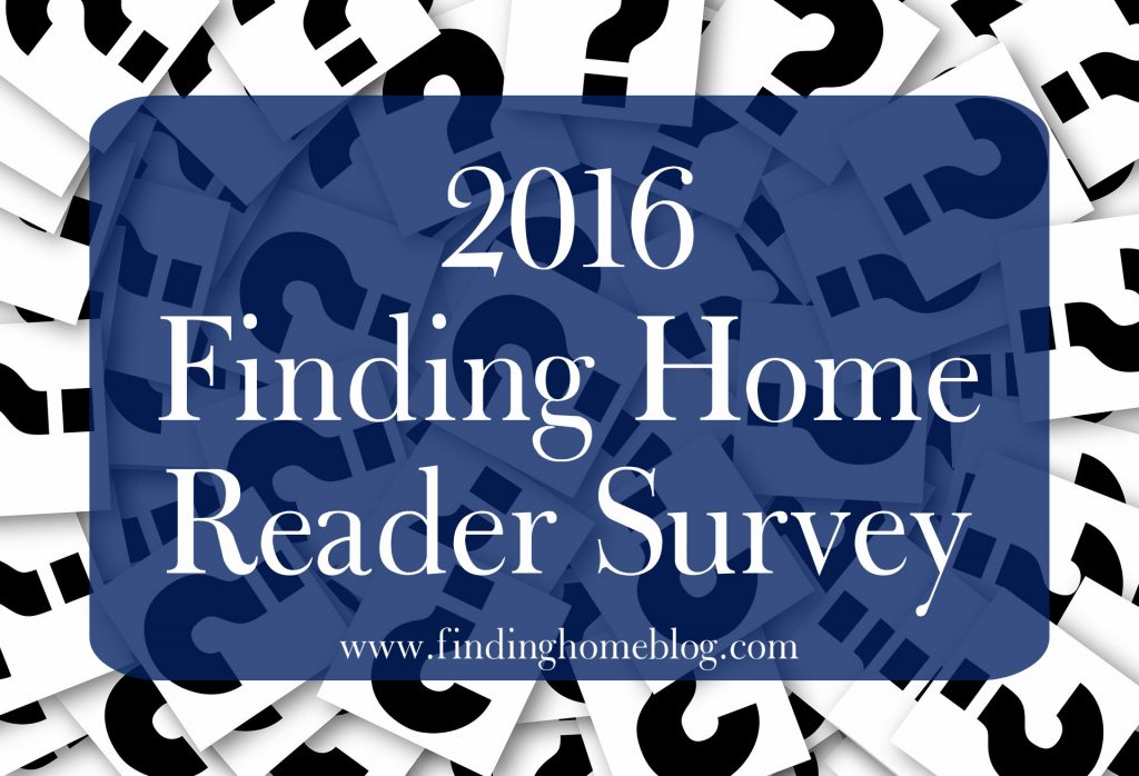 2016 Reader Survey | Finding Home Blog