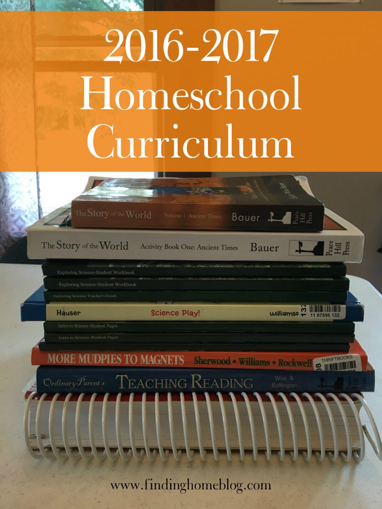 2016-2017 Homeschool Curriculum | Finding Home Blog