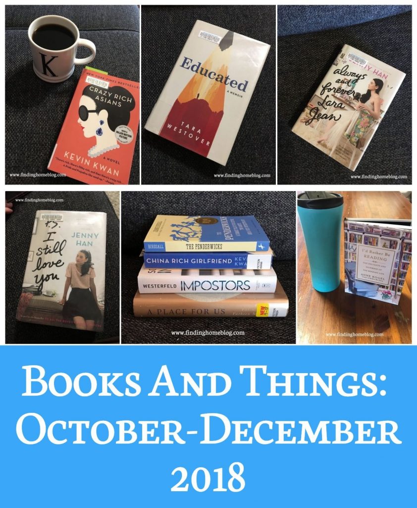 Books and Things: October-December 2018 | Finding Home Blog