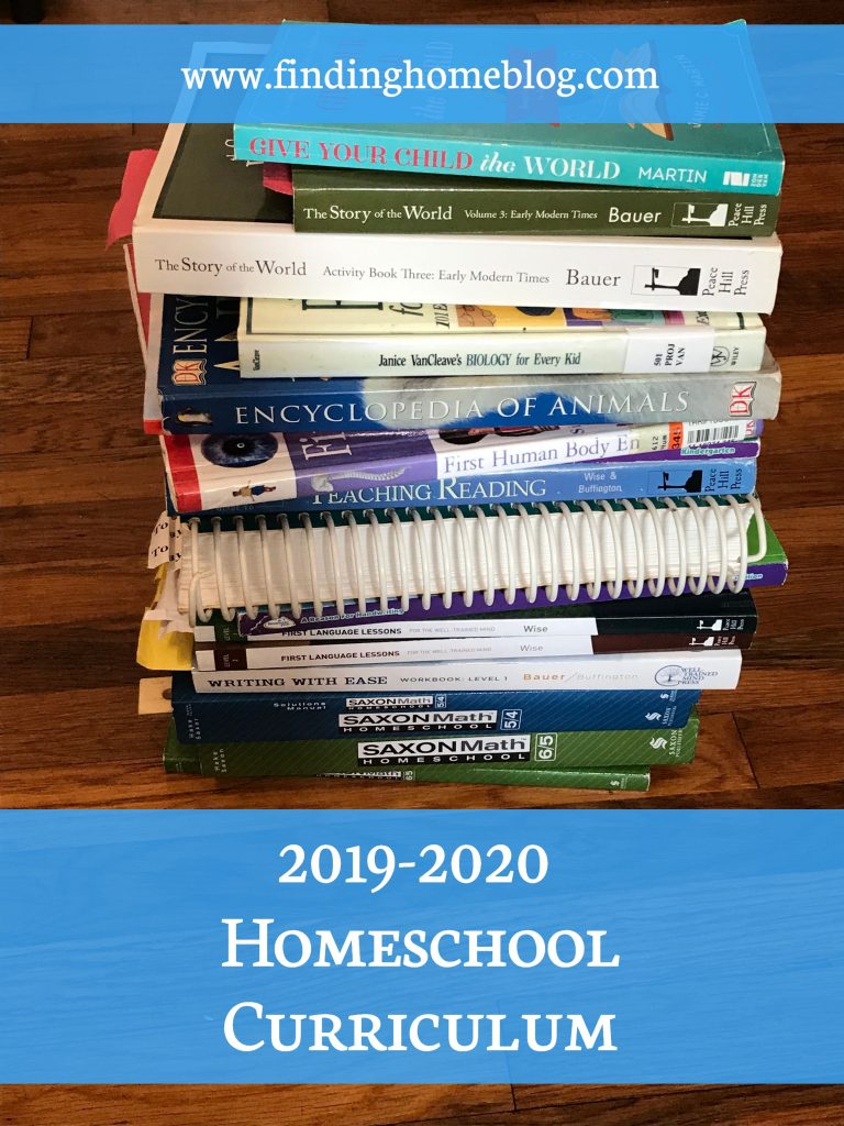 2019-2020 Homeschool Curriculum | Finding Home Blog