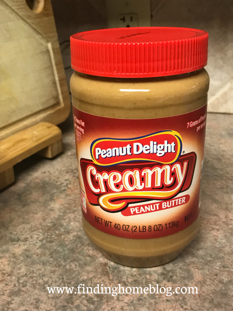 A container of peanut butter